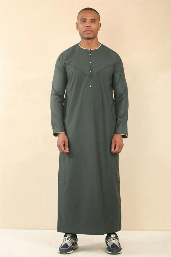 Infinity Leather Men's Omani Eid Thobe  Saudi Emirati Jubba Robe