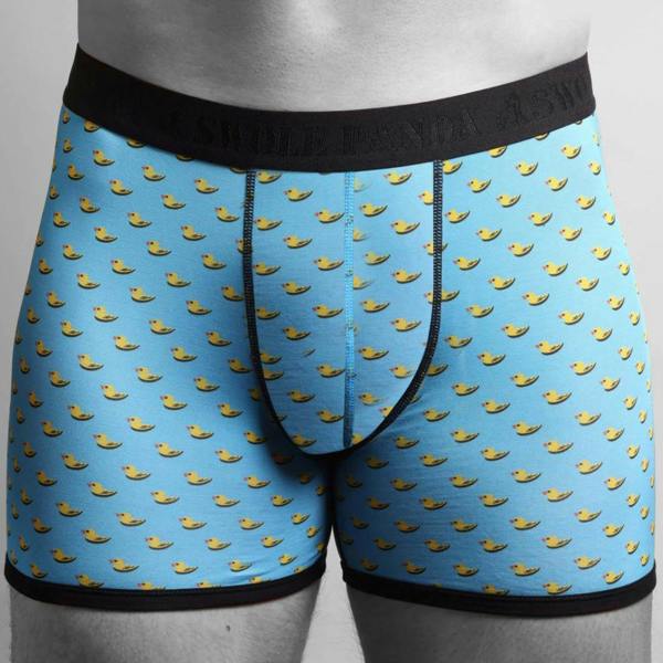 SWOLE PANDA Ducks Bamboo Boxer Brief in Blue/black