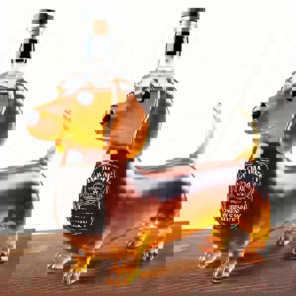 Leaper Glass Dachshund Sealed Wine & Spirits Bottle