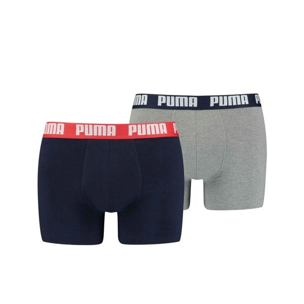 Puma Mens Basic Boxer Shorts (Pack of 2) - Grey/Navy