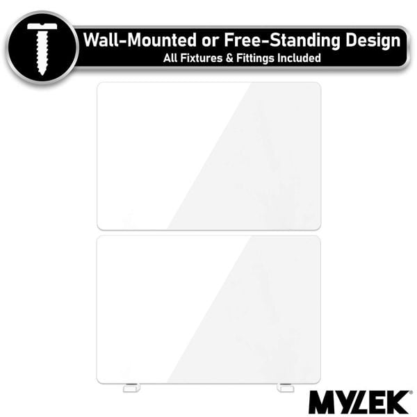 Mylek Radiator Glass Panel Heater White Slimline, Wifi Enabled Smart APP