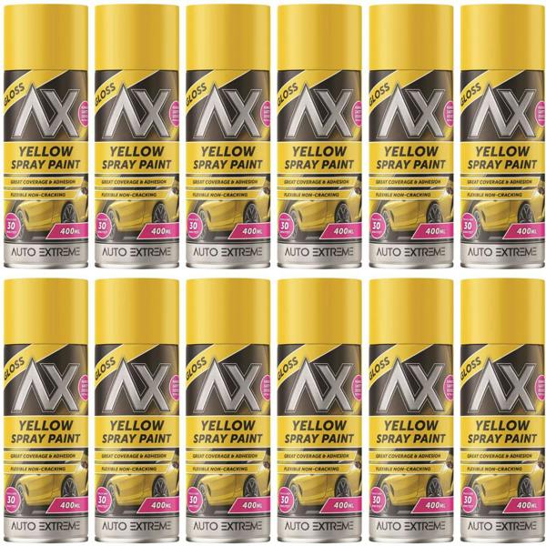 Auto Extreme 12X Auto Extreme Yellow Gloss Spray Paint 400ml
