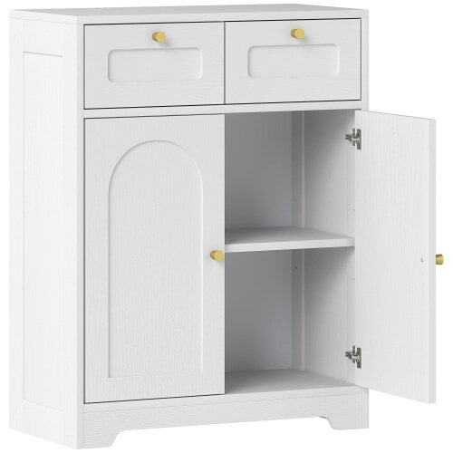 Wyld Haus Pareto Bathroom Floor Storage Cabinet With 2 Drawers White