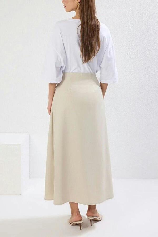 WOVCOR A-line Unlined Woven Maxi Skirt