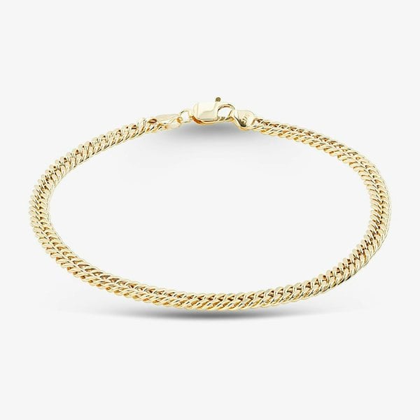 T. H. Baker 9ct Yellow Gold 8.5 Inch Flat Curb Chain Bracelet HCDC-420-9Y-8.5