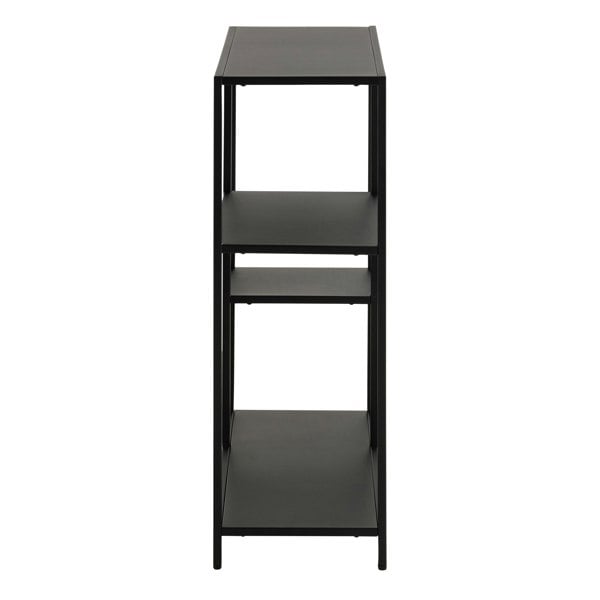 Furniture To Go Newcastle Asymmetrical Bookcase with 3 Shelves in Matt Black