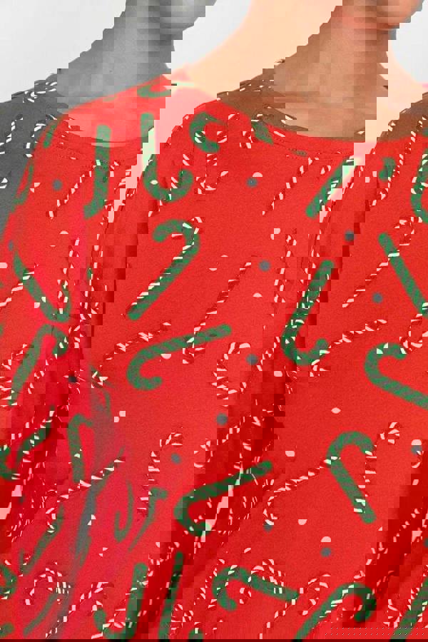 WOVCOR 2-Piece 100% Cotton Christmas Themed Knit Pajama Set