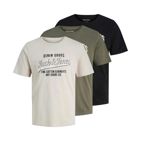 Jack And Jones Mens Ethan T-Shirt (Pack of 3) - Black/White/Navy - 
