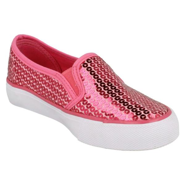 Spot On Girls Spot On Flat Casual Slip On Sequined Shoes
