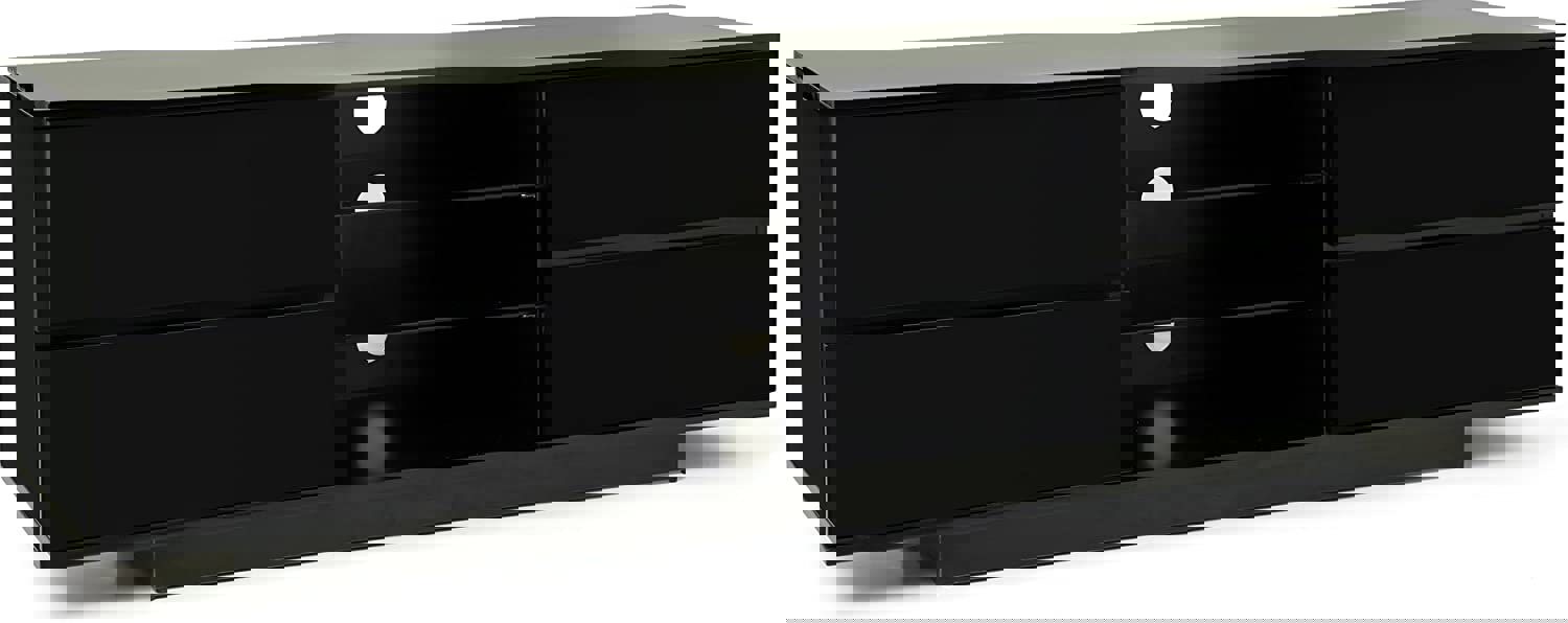 Centurion Supports AVITUS High Gloss Black with 4-Black Drawers for 32"-65" LED/OLED/LCD TV Cabinet - FULLY ASSEMBLED