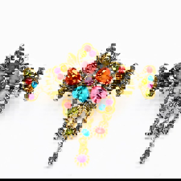 flower hair accessory multi coloured jewels