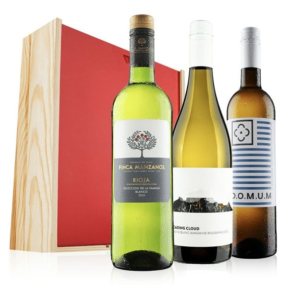 Virgin Wines - White wine trio in wooden gift box