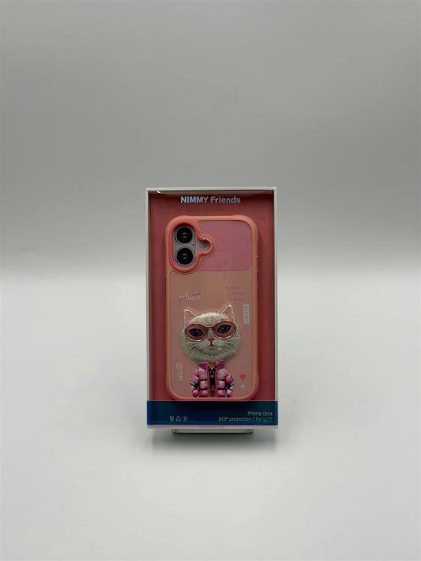 Nimmy Friends Nimmy Cool & Cute 2.0 White Rich & Beauty Cat Case with MagSafe for iPhone 17 6.3" Pink - N-KMLL-IP17-04