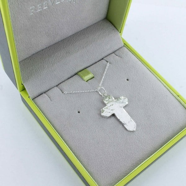 Large Textured Mens Cross Pendant - Reeves & Reeves