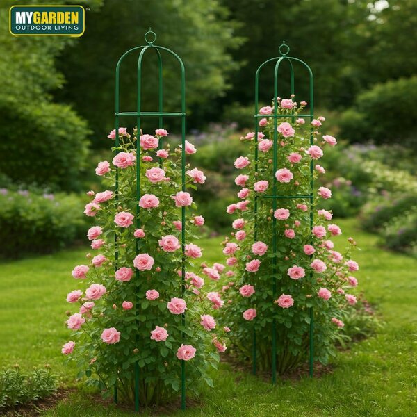 My Garden Outdoor Living Garden Obelisk for Climbing Plants 1.9M – Metal Obelisk Rose Climber Frame, Weather & UV Resistant Freestanding Plant Support