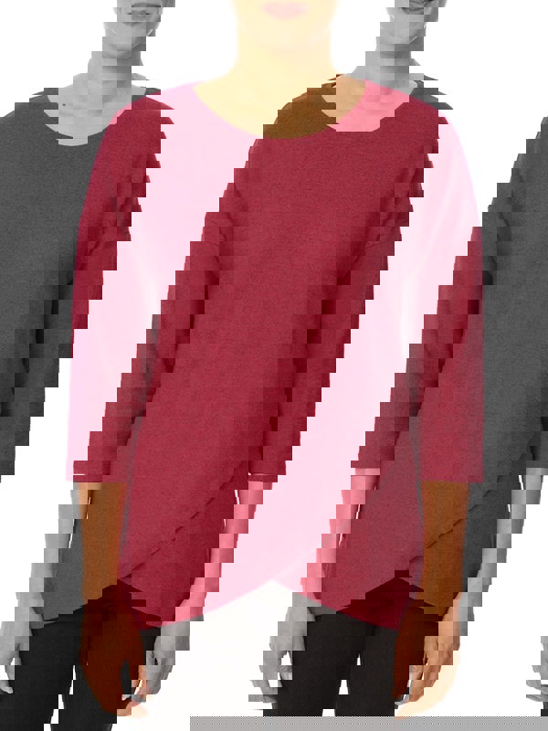 PennyPlain Cross Over Hem Tunic - Fuchsia