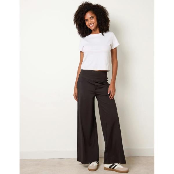 Blue Vanilla Wide Leg Soft Touch Trousers With Stretch