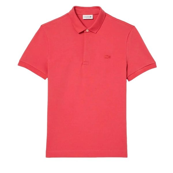 Lacoste Mens Paris Pique Regular Polo Shirt - Red