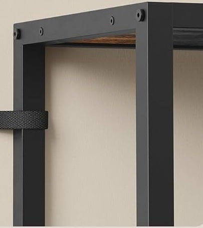 Modcraft 5-Tier Rustic Brown & Black Industrial Bookcase with 10 Compartments