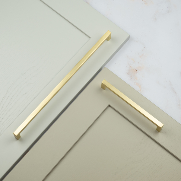 Handle & Home Satin Brass Square Handles
