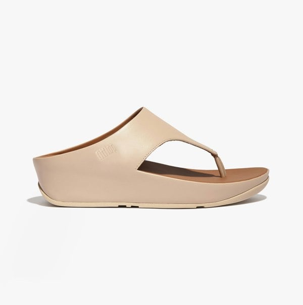 FitFlop SHUV TOE-POST Womens Sandals Stone Beige