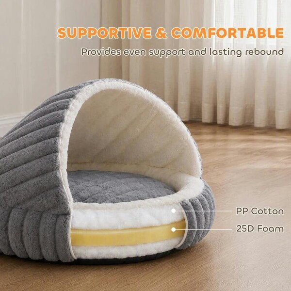 Cat Bed for Indoor Kittens, Cat Cave House with Non-Slip Bottom and Washable Cushion