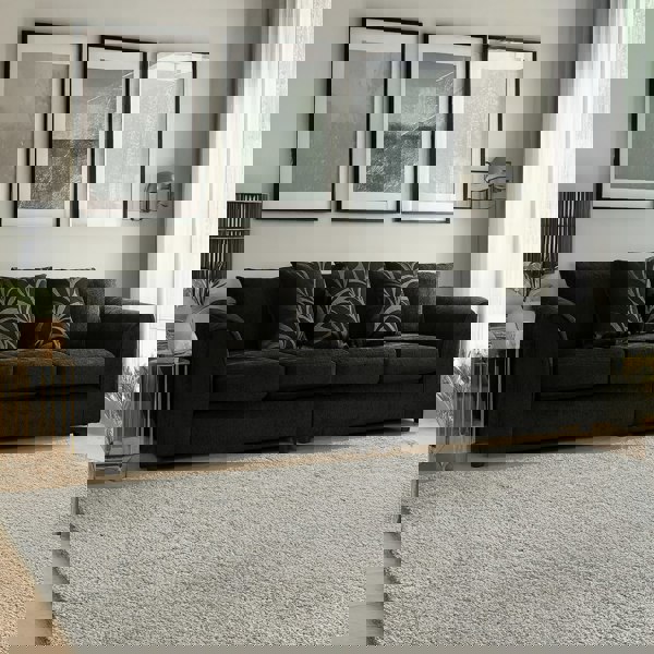 Furnishings For Less Zina Chenille Fabric Long 4 Seater - Scatter back