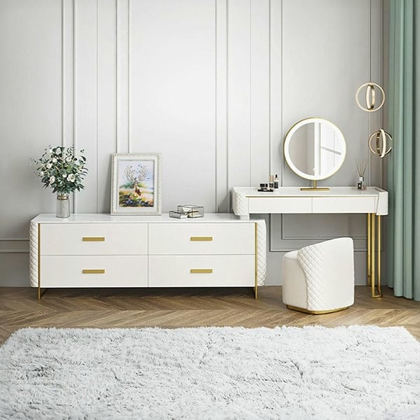 Joshua Dressing Table, White-Weilai Concept-Weilai Concept