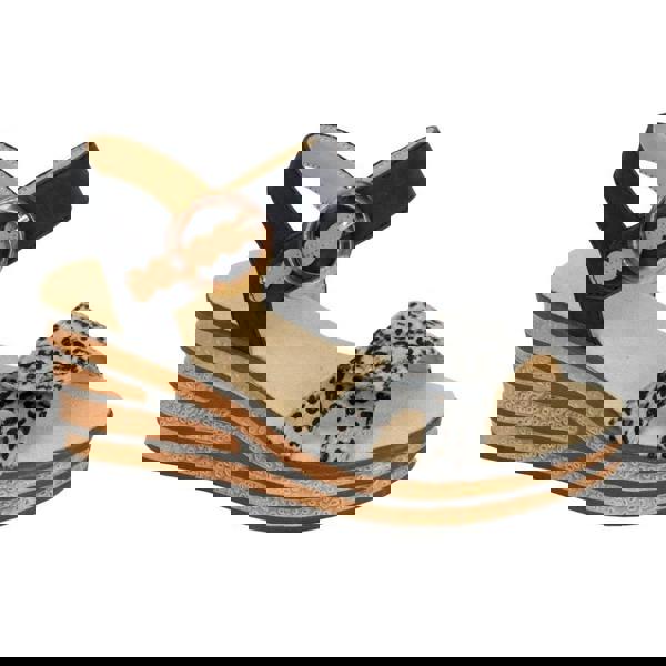 Cipriata Womens/Ladies Danta Leopard Print Sandals - Black