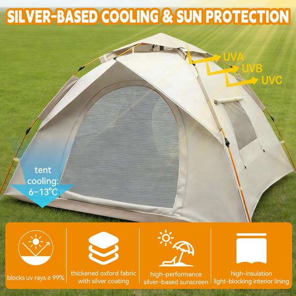Leaper 1-2 Person Easy Setup White Camping Tent
