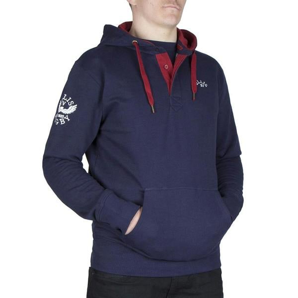 Ellis-Rugby-Navy-Hoodie-Placket-Neck-Model