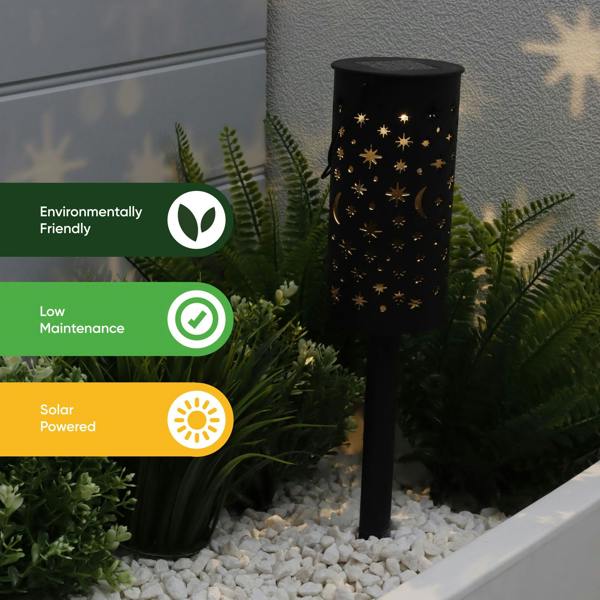 Gardenwize Pack of 4 Solar Stake Lights – Night Sky Lantern LED Lights