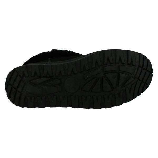 Spot On Ladies Spot On Platform Comfy Ankle Boots with Faux Fur Collar F4463
