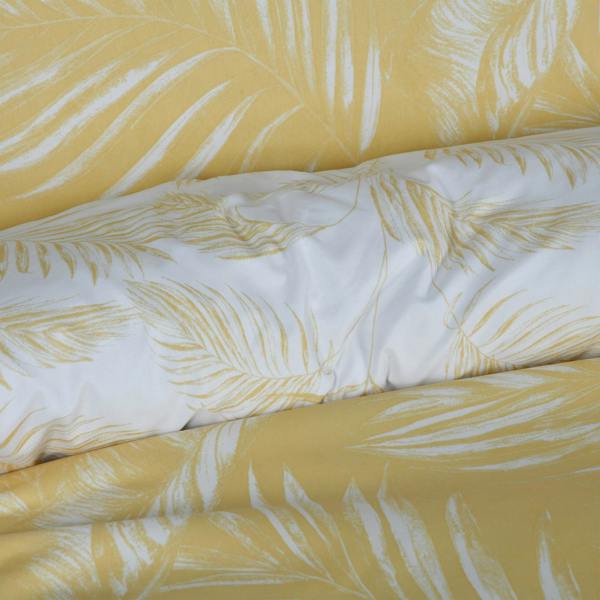 Smart Living Sketched Palm Duvet Cover With Pillowcases- Ochre