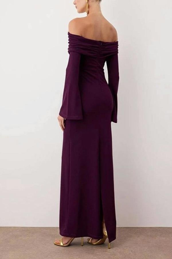 WOVCOR Carmen Collar Maxi Elegant Evening Dress