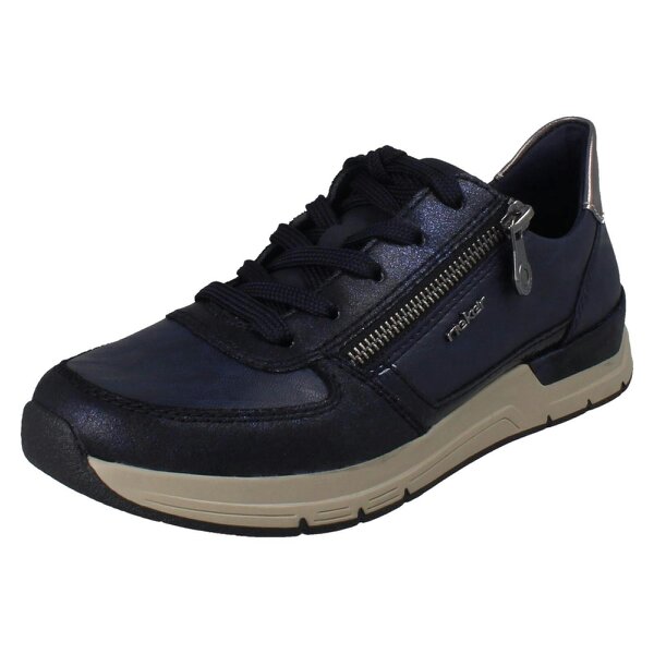 Rieker Ladies Rieker Casual Trainer With Side Zip 58902 - Blue