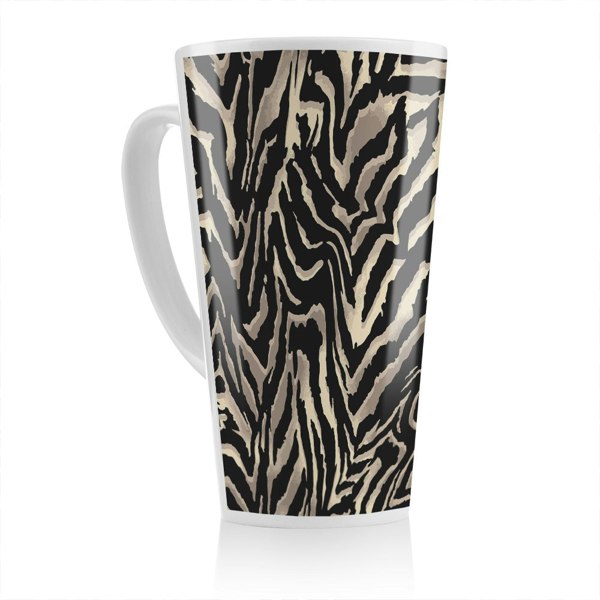 Benjamin Tate Design Gold Zebra Print Latte Mug