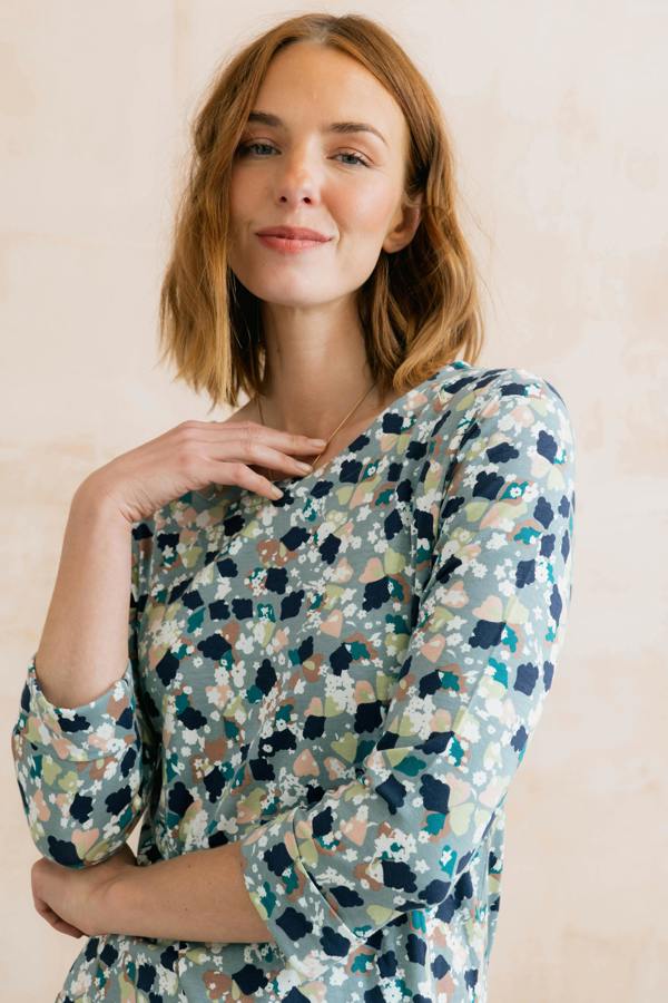 Lily & Me Coastal Jersey Print Tunic Ocean