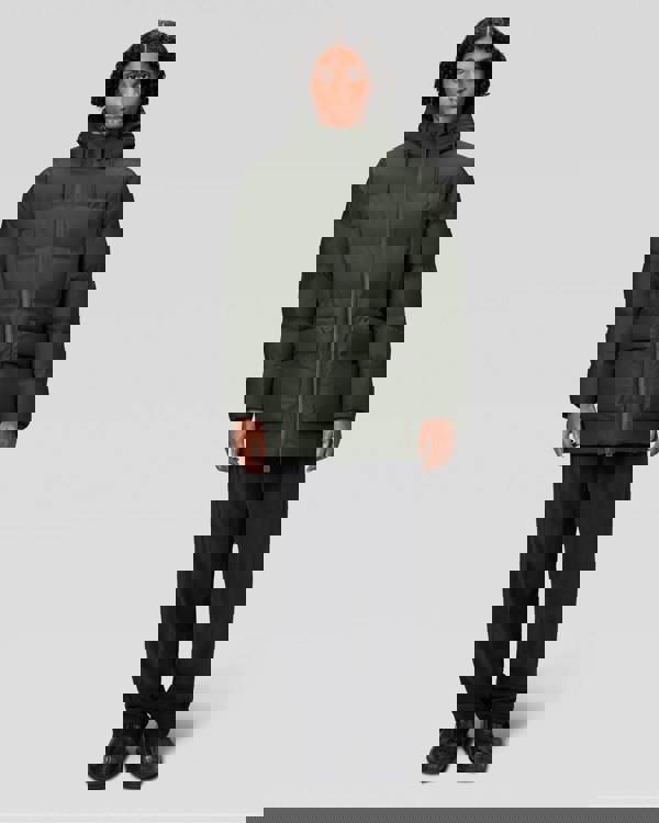 Rains Alta Long Puffer Cargo Jacket - 03 Green