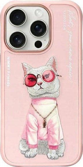 Nimmy Friends Glasses Cool Cat Case for iPhone 16 Pro Max 6.9" Pink - N-YJ-iP16-Pro-Max-04