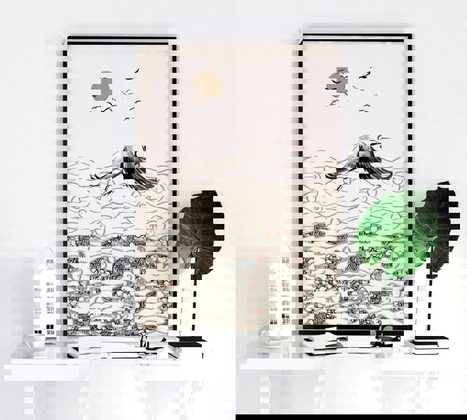 Japanese art print | Set of 2 wall art prints for living room