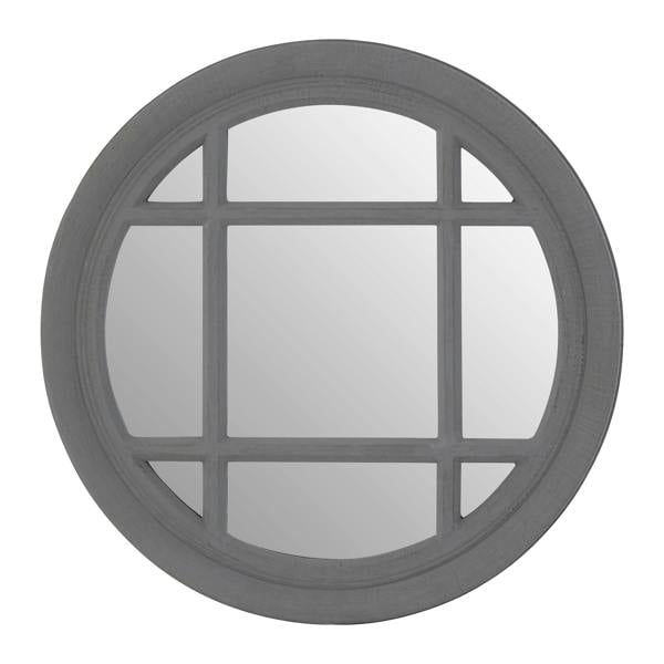 Hawthorne Antique Grey Round Wall Mirror