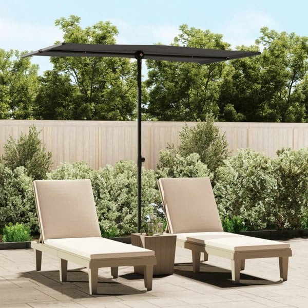 Berkfield Outdoor Parasol with Aluminium Pole 180x110 cm Anthracite