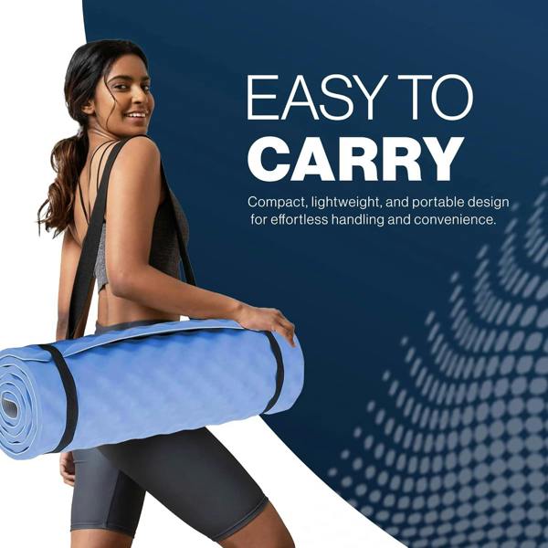 ADVENTURE PEAKS Camping Mat Waterproof EVA Foam Exercise Mat Extra Thick 1.5 CM Lightweight Yoga Mats with Elastic Straps Ideal Camping