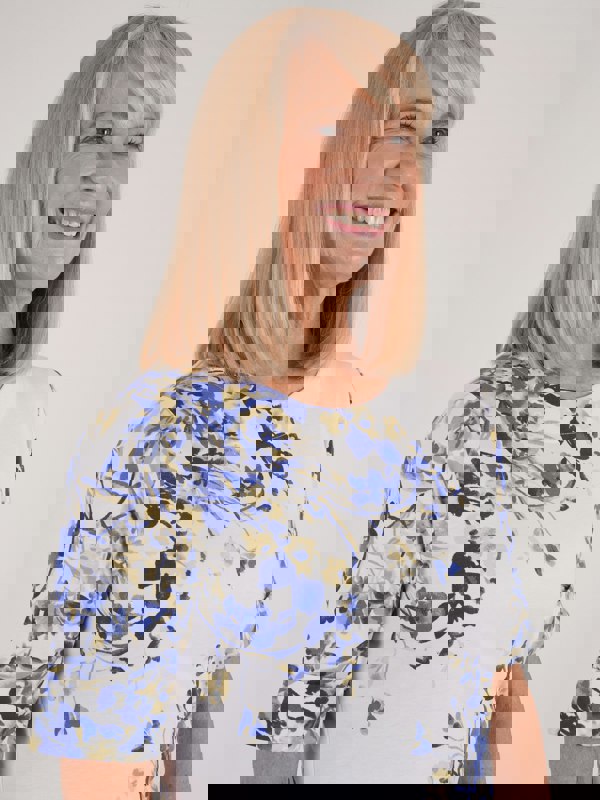 TIGI-Wear Floral Placement Print Top