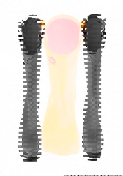 Dunlop Rigpro Unlined Mens Steel Toe/Midsole S5 Rigger Boots, front view of a brown safety boot with steel toe and midsole protection, black outsole and red interior lining.