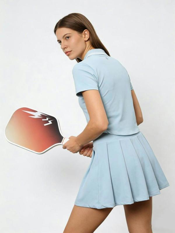 Anniou UPF 50+ Colorblock Polo Pickleball Skirt Set