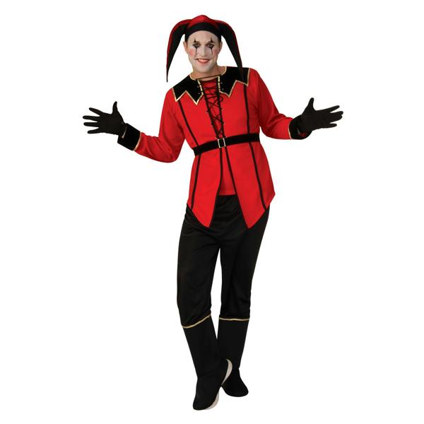 Bristol Novelty Mens Court Jester Costume - Red/Black - 
