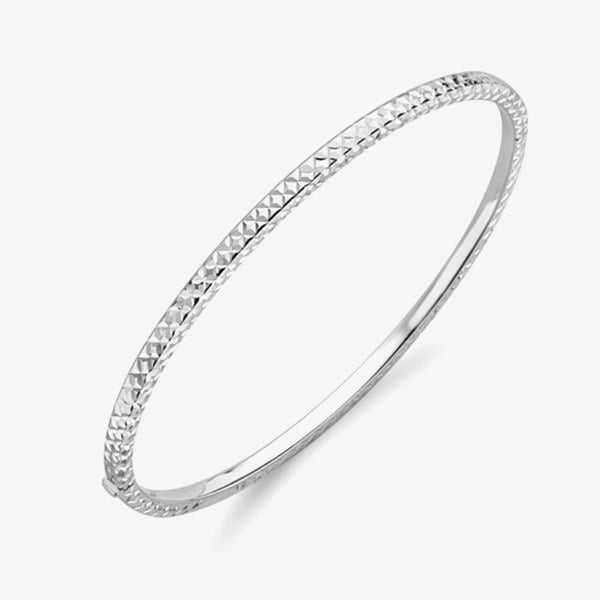 T. H. Baker 9ct White Gold Diamond Cut Bangle BN337