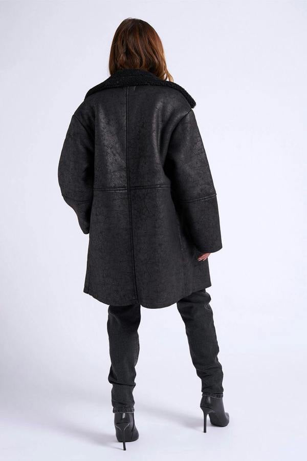 Urban Bliss Black Mid Length Bonded Coat